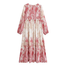 Load image into Gallery viewer, Floral Printed Long Bohemian Dress Beach Holiday Maxi Dress
