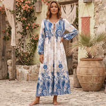 Load image into Gallery viewer, Floral Printed Long Bohemian Dress Beach Holiday Maxi Dress
