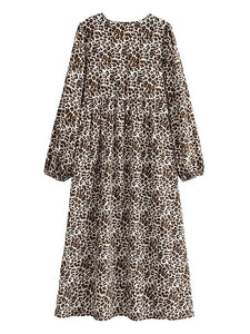 Leopard Print,Bohemian Dress,Boho Dress Robe