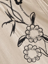 Load image into Gallery viewer, Linen Cotton,Wild Floral Embroidery , Lace-up Tassel Maxi Boho Dress
