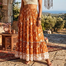 Load image into Gallery viewer, Elastic Waist Boho Skirt,A-line Maxi Skirts
