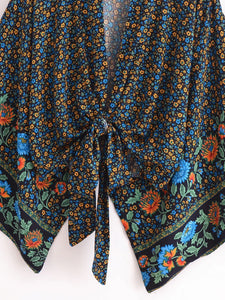 Bohemian Kimono, Boho Bikini Cover-ups,Red Floral