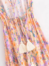Load image into Gallery viewer, Wild Floral ,Open Back,Strapless Boho Dress
