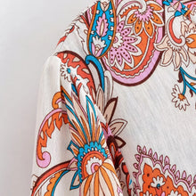 Load image into Gallery viewer, Vintage Floral Printed Women Tie Neck Lantern Sleeve Beach Holiday Maxi Dress

