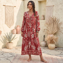 Load image into Gallery viewer, Floral Print Maxi Dress  Elegant Holiday Beach Dress
