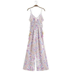 Multi Floral Print, Bohemian Beach Rompers,Boho Playsuits