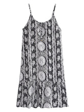 Load image into Gallery viewer, Elephant Print ,Strap Dresses,Boho Midi Dress
