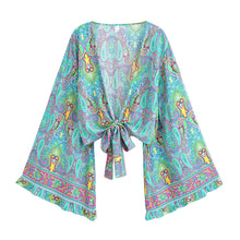 Load image into Gallery viewer, Wild Floral Print ,Short Kimono ,Bikini Cover-ups
