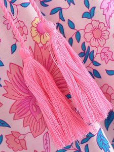 Pink Floral Print ,Beach Bohemian Maxi Dresses ,Boho Dress