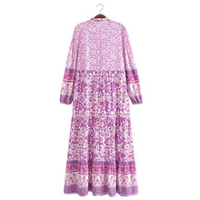 Load image into Gallery viewer, Vintage Floral Print,Beach Bohemian Maxi Dress ,Boho Dresses Robe
