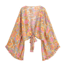 Load image into Gallery viewer, Wild Floral Print ,Short Kimono ,Bikini Cover-ups
