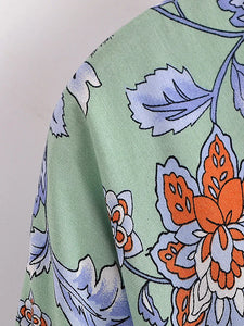Bohemian Kimono, Boho Bikini Cover-ups,Purple Floral Print