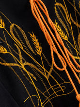 Load image into Gallery viewer, Retro Linen Cotton,Wheat Emberoidery, Lantern Sleeve Boho Maxi Dress
