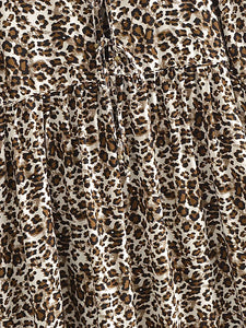 Leopard Print,Bohemian Dress,Boho Dress Robe