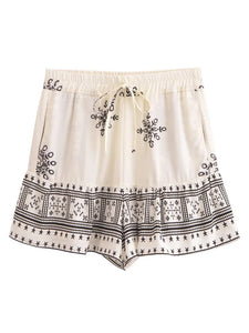Wild Floral Print ,Short Pants with Pockets, Boho Shorts