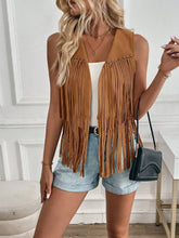 Load image into Gallery viewer, Sleeveless Fringe Jacket ,Cowgirl Tassel Vest ,Faux Suede Tassel Waistcoat
