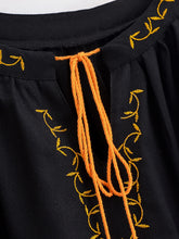 Load image into Gallery viewer, Bird Floral Embroidered ,Linen Cotton Blouse ,Lace-up Tassel Boho Shirt
