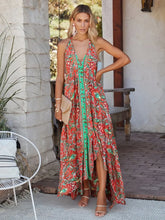 Load image into Gallery viewer, Wild Floral ,Backless Sexy Maxi Dress , High-Low Tassel Strapless Boho Dress
