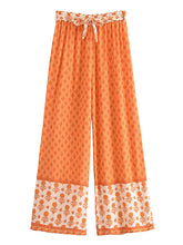 Load image into Gallery viewer, Geometric Floral Print ,Wide Leg Bohemian Pants , Boho Pant Pockets
