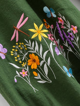 Load image into Gallery viewer, Wild Flower Embroidery ,Linen Cotton Baggy Pants, Bloomers Loose Yoga Trousers
