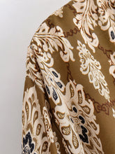 Load image into Gallery viewer, Floral Print Rayon Kimono Top - Ruffle Sleeve Tie Front Crop Top
