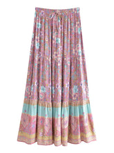 Load image into Gallery viewer, Blue Floral Print ,Beach Bohemian Skirt,Boho Skirts
