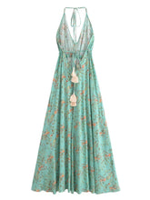 Load image into Gallery viewer, Floral Print ,Backless Sexy Beach Bohemian Dress,, High-Low Boho Dress
