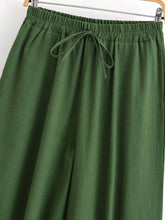 Load image into Gallery viewer, Wild Flower Embroidery ,Linen Cotton Baggy Pants, Bloomers Loose Yoga Trousers
