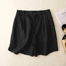 Load image into Gallery viewer, Boho Linen Blend Pleated Shorts Wide Leg Shorts with Pockets
