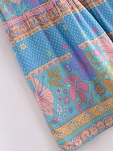 Load image into Gallery viewer, Blue Floral Print ,Beach Bohemian Skirt,Boho Skirts

