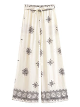 Load image into Gallery viewer, Purple Floral , Wide Leg Pants with Pockets ,Vacation Boho Pant
