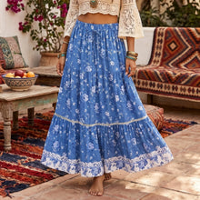 Load image into Gallery viewer, Elastic Waist Boho Skirt,A-line Maxi Skirts
