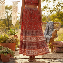 Load image into Gallery viewer, Boho Skirt, Maxi Skirt, Wild Flower
