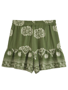 Wild Floral Print ,Short Pants with Pockets, Boho Shorts