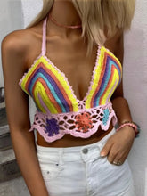Load image into Gallery viewer, Hollow Out,Sleeveless Crop Tops,Boho Floral Camis
