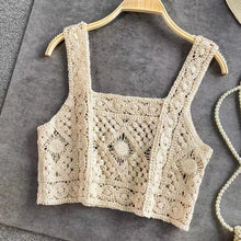 Load image into Gallery viewer, Hollow Out Tank Tops Bohemian Vest Vintage Boho Embroidery Camis
