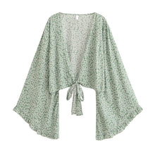 Load image into Gallery viewer, Wild Floral Print ,Short Kimono ,Bikini Cover-ups
