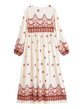 Load image into Gallery viewer, Bohemian Maxi Dress Women Long Sleeve Floral Printed Holiday Beach Long Dress
