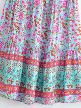 Load image into Gallery viewer, Wild Floral Print ,Bohemian Skirt with Pockets,Ruffles Boho Skirt

