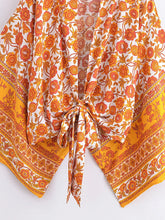 Load image into Gallery viewer, Bohemian Kimono, Boho Bikini Cover-ups,Black Floral Print
