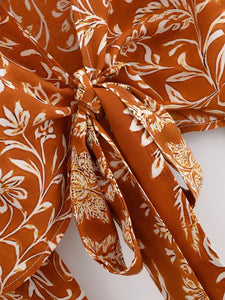 Wild Floral ,Short Kimono ,Bikini Boho Cover-ups