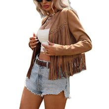 Load image into Gallery viewer, Hollow Out, Open Stitch ,Fringe Jacket Cowgirl
