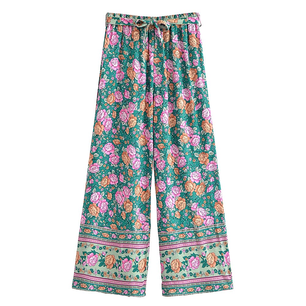 Bohemian Wide Leg Pants ,Loose Boho Pants