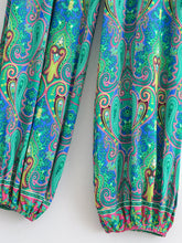 Load image into Gallery viewer, Green Floral Print ,Baggy Pants , Yoga Bloomers
