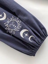 Load image into Gallery viewer, Sun Moon Embroidery Linen Cotton Bloomers Baggy Pants Yoga Trousers
