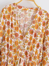 Load image into Gallery viewer, Boho Floral Print Maxi Dress Tiered Ruffle Beach Bohemian Dress
