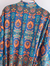 Load image into Gallery viewer, Multi Floral Print ,Bohemian Kimono Robe,Boho Bikini Cover-ups
