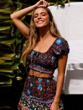 Load image into Gallery viewer, Floral Print ,Beach Sleeveless Crop Tops, Bohemian Ruffles Camis
