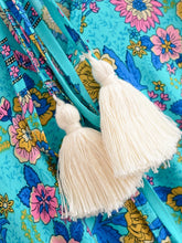 Load image into Gallery viewer, Peacock Green ,Backless Sexy Maxi Dress,High-Low Tassel Boho Dress

