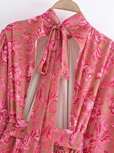 Load image into Gallery viewer, Red Floral Print ,Beach Bohemian Rompers
